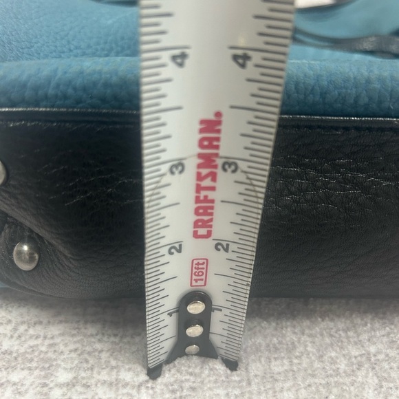 AIMEE KESTENBERG Blue Nubuck & Black Leather High Riser Hobo Medium Shoulder Bag - Picture 8 of 9